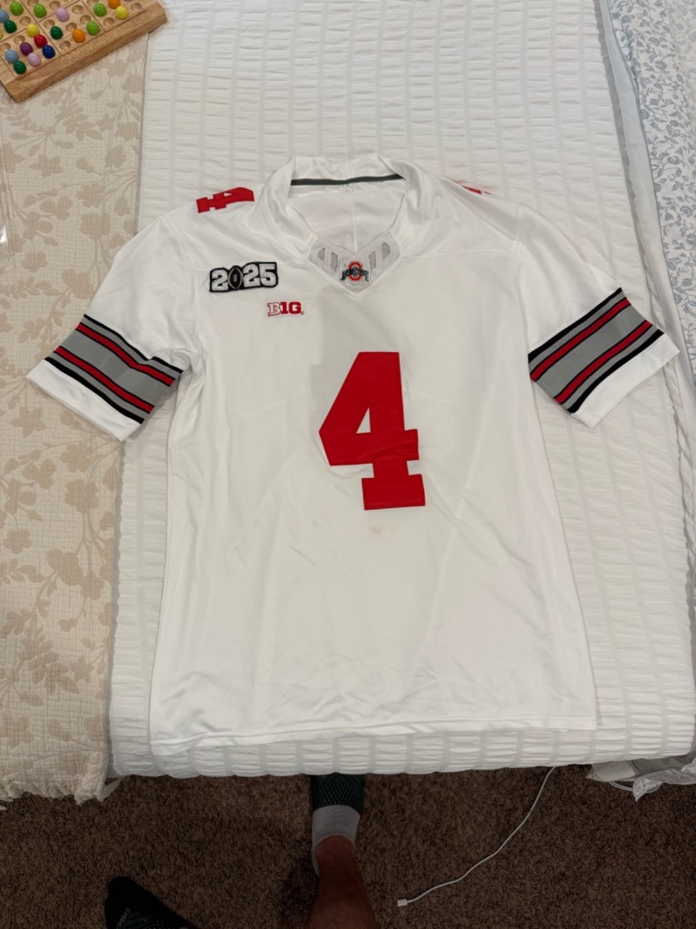 Ohio State White Jeremiah Smith #4 Football Jersey